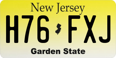 NJ license plate H76FXJ