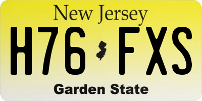 NJ license plate H76FXS