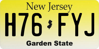 NJ license plate H76FYJ