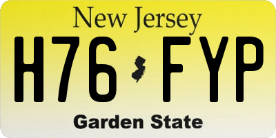 NJ license plate H76FYP