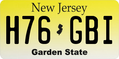 NJ license plate H76GBI