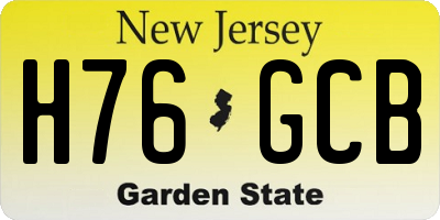 NJ license plate H76GCB