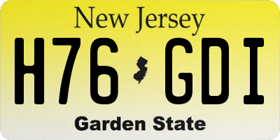 NJ license plate H76GDI