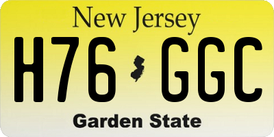 NJ license plate H76GGC