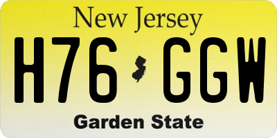 NJ license plate H76GGW
