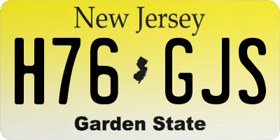 NJ license plate H76GJS
