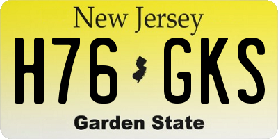 NJ license plate H76GKS