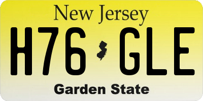 NJ license plate H76GLE
