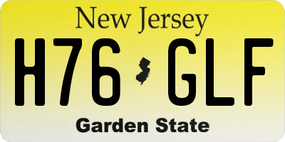 NJ license plate H76GLF