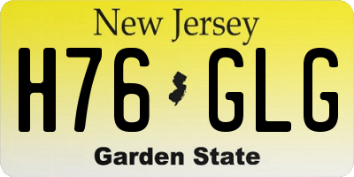 NJ license plate H76GLG