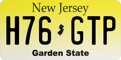 NJ license plate H76GTP
