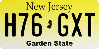 NJ license plate H76GXT