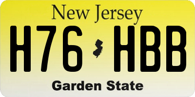 NJ license plate H76HBB