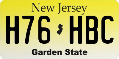 NJ license plate H76HBC
