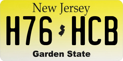 NJ license plate H76HCB