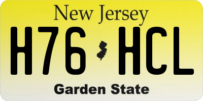NJ license plate H76HCL