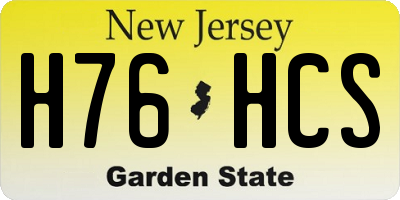 NJ license plate H76HCS