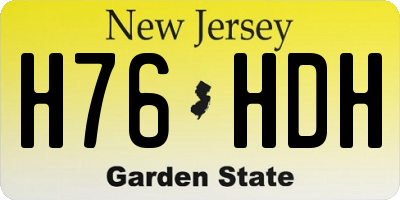 NJ license plate H76HDH