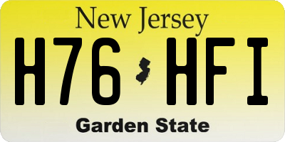 NJ license plate H76HFI