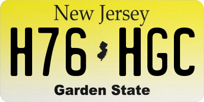 NJ license plate H76HGC
