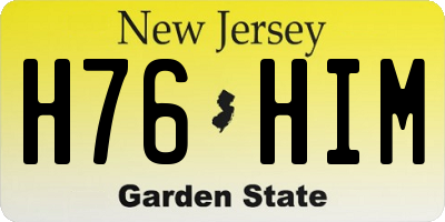 NJ license plate H76HIM