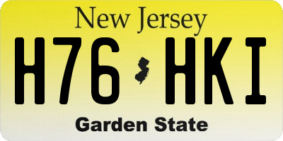 NJ license plate H76HKI