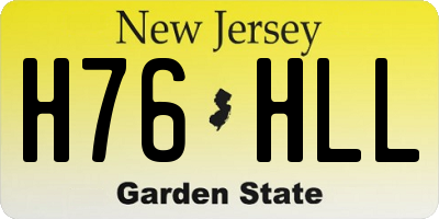 NJ license plate H76HLL