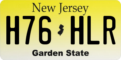 NJ license plate H76HLR