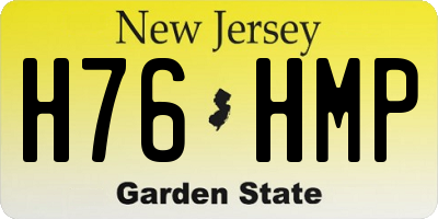 NJ license plate H76HMP