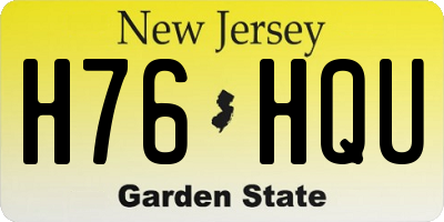 NJ license plate H76HQU