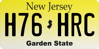 NJ license plate H76HRC