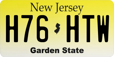NJ license plate H76HTW