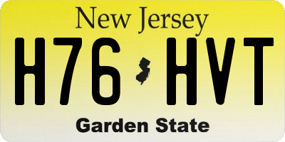 NJ license plate H76HVT