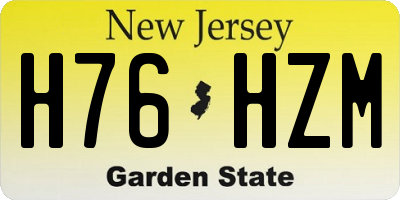 NJ license plate H76HZM