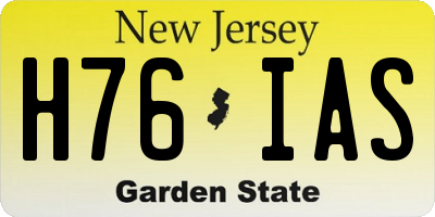 NJ license plate H76IAS