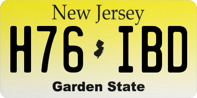NJ license plate H76IBD