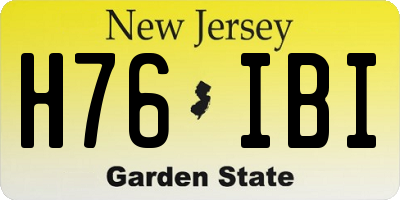 NJ license plate H76IBI