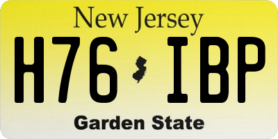 NJ license plate H76IBP
