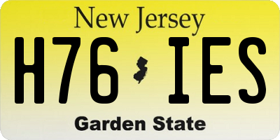 NJ license plate H76IES