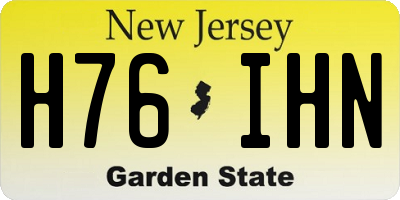 NJ license plate H76IHN