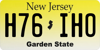 NJ license plate H76IHO