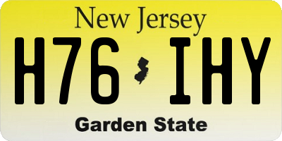 NJ license plate H76IHY