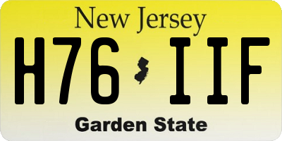 NJ license plate H76IIF