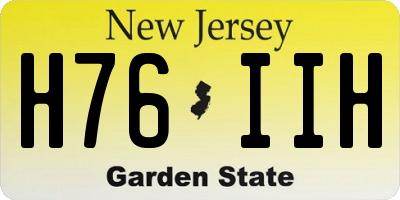 NJ license plate H76IIH