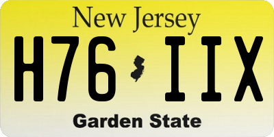 NJ license plate H76IIX