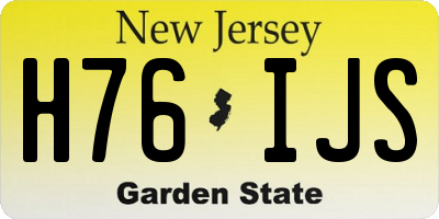 NJ license plate H76IJS