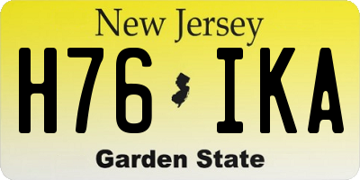 NJ license plate H76IKA