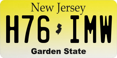NJ license plate H76IMW