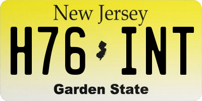 NJ license plate H76INT