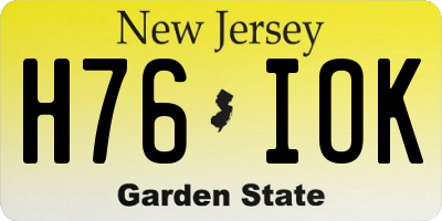 NJ license plate H76IOK